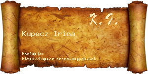Kupecz Irina névjegykártya
